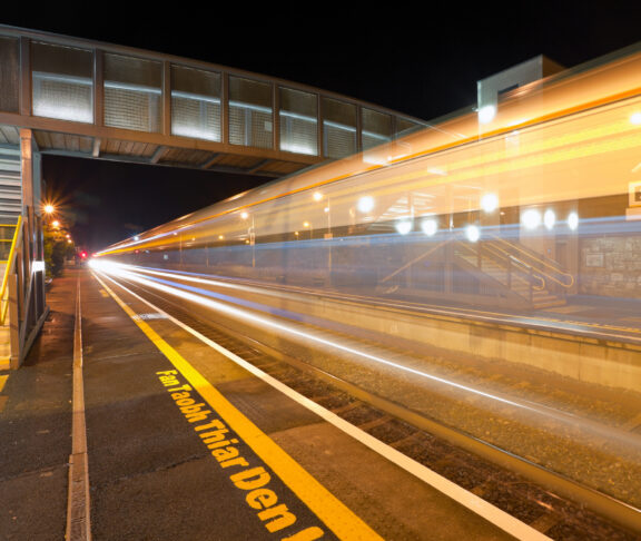Train station at night