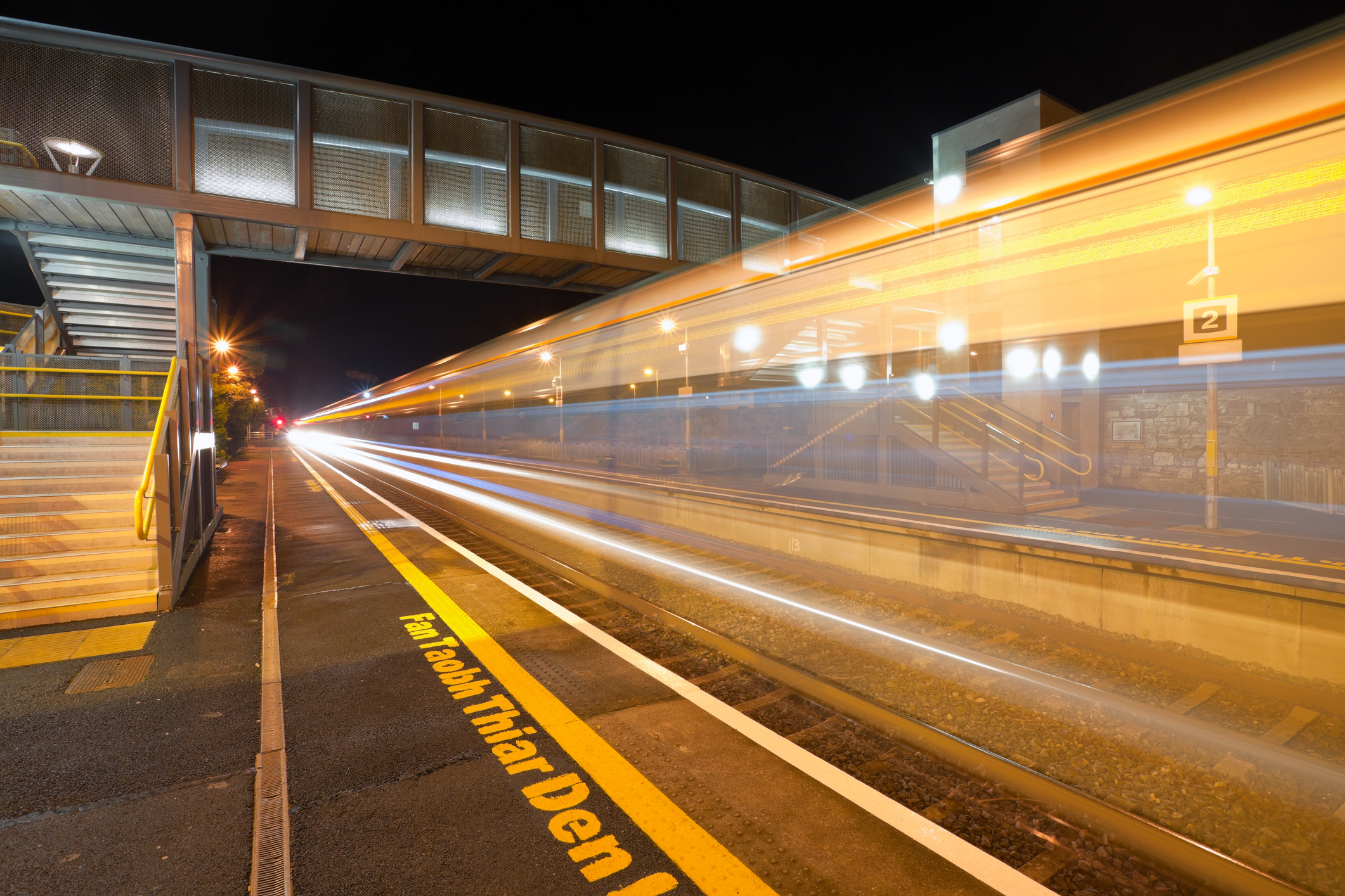 Train station at night