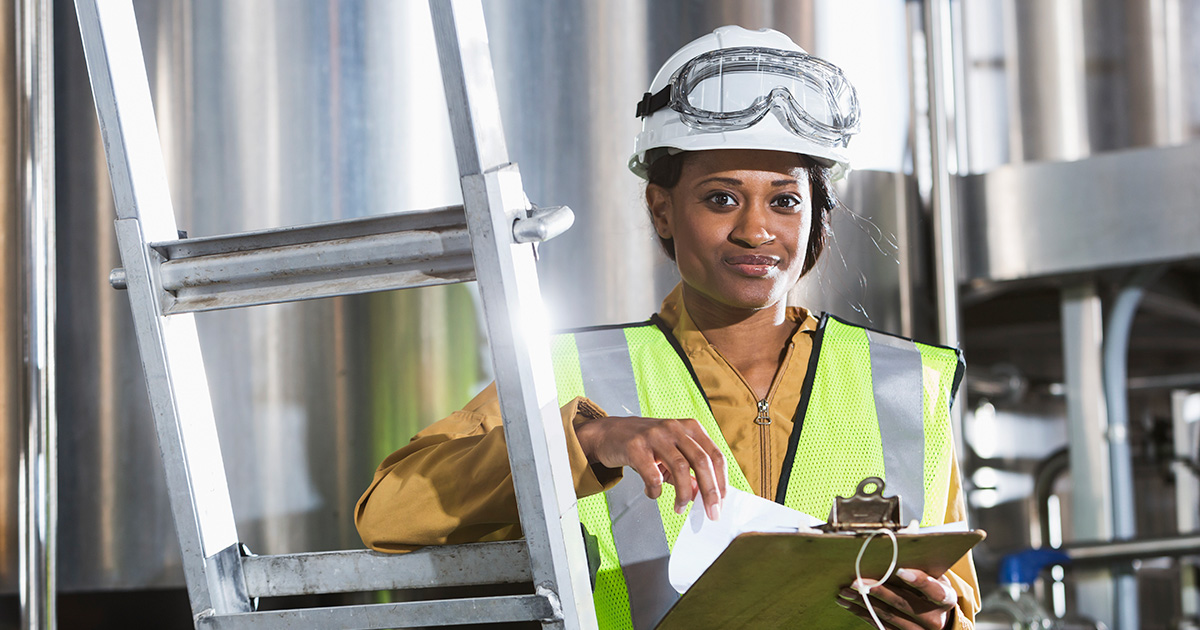 Woman wearing construction PPE