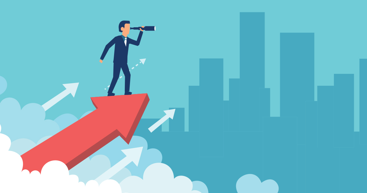 businessman red arrow