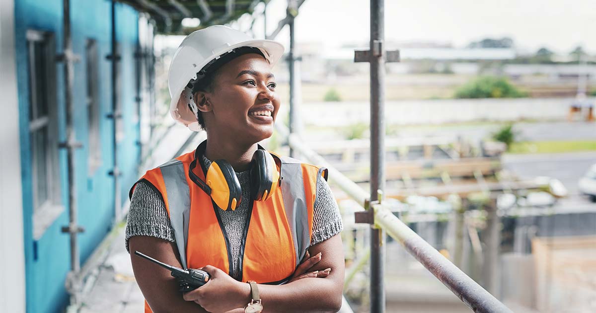 black woman in trades