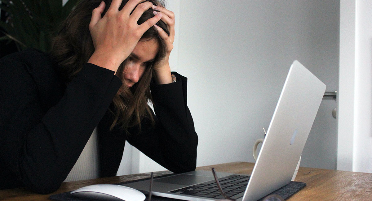 Woman stressed about work