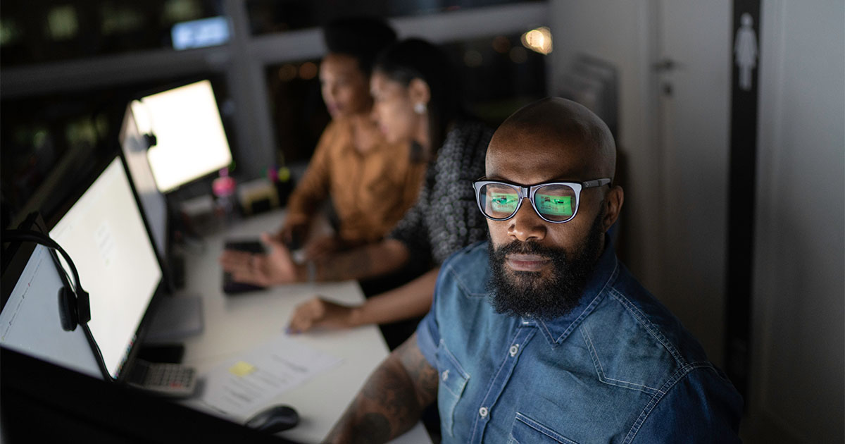 african american man working in IT