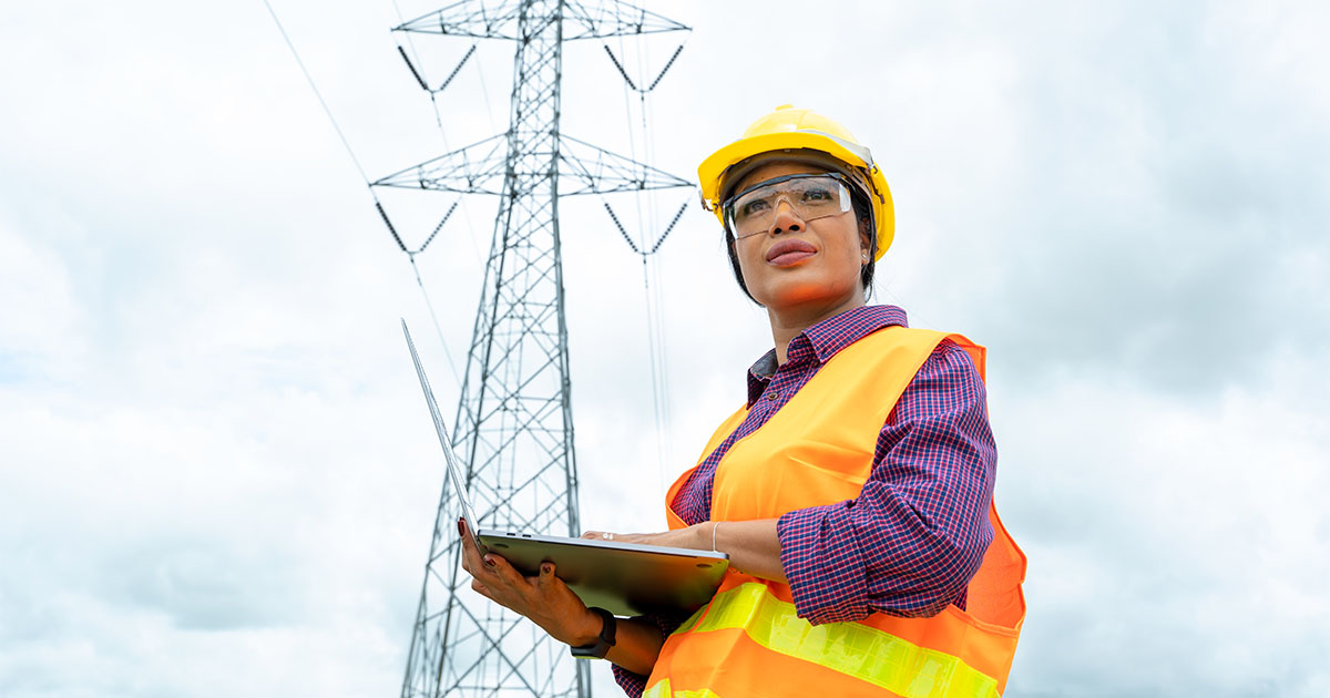 A picture of a female electrical engineer