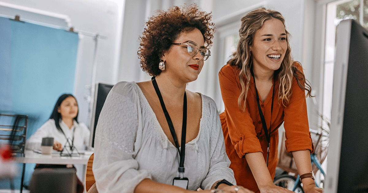 women working in cloud computing