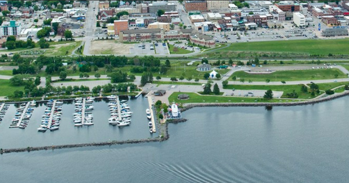 Aerial shot of North Bay