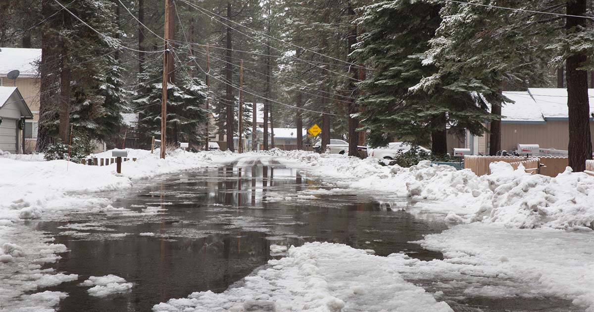 winter streets flood