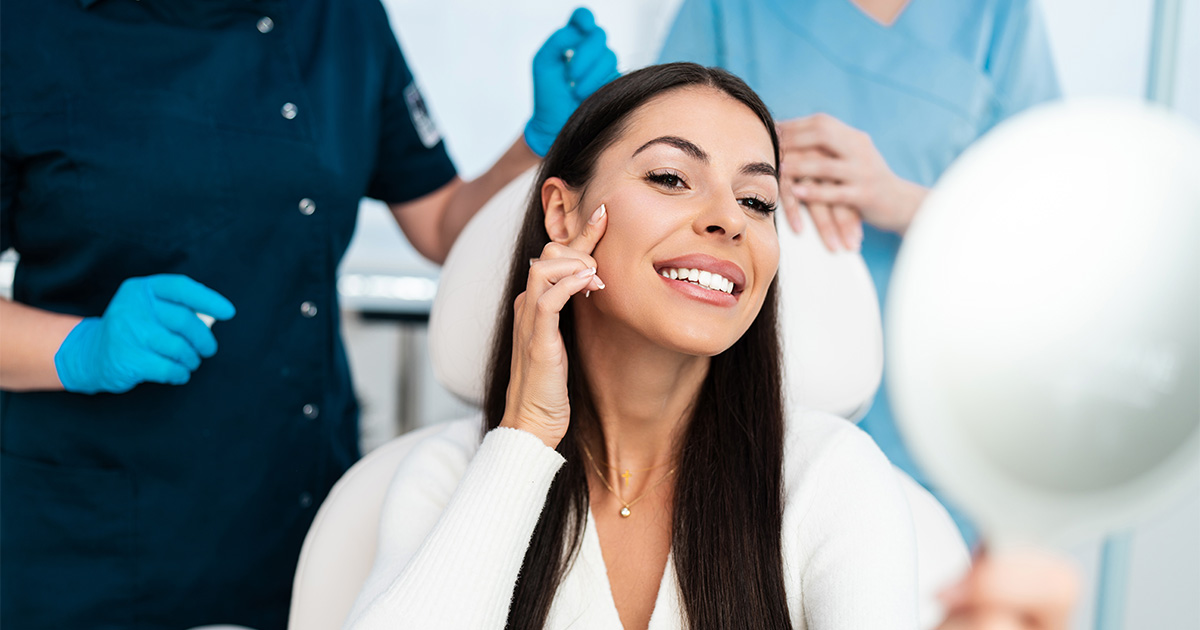 young woman getting dermal fillers