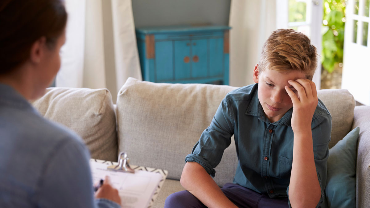 Teenage Boy With Problem Talking With Counselor At Home