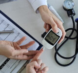 Blood pressure and blood sugar measurement during a medical checkup
