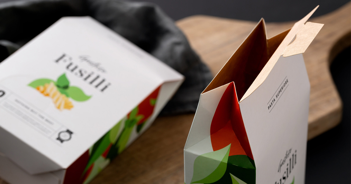 Food packaging on a table