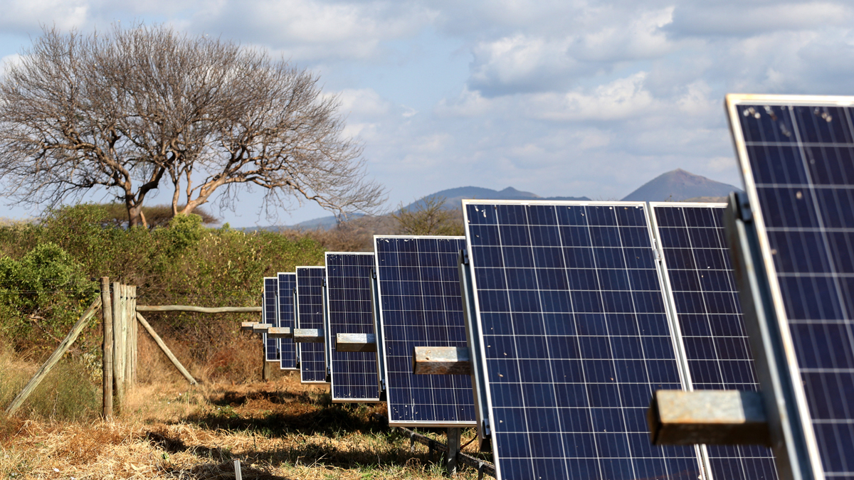 Solar panel in Kenya - stock photo