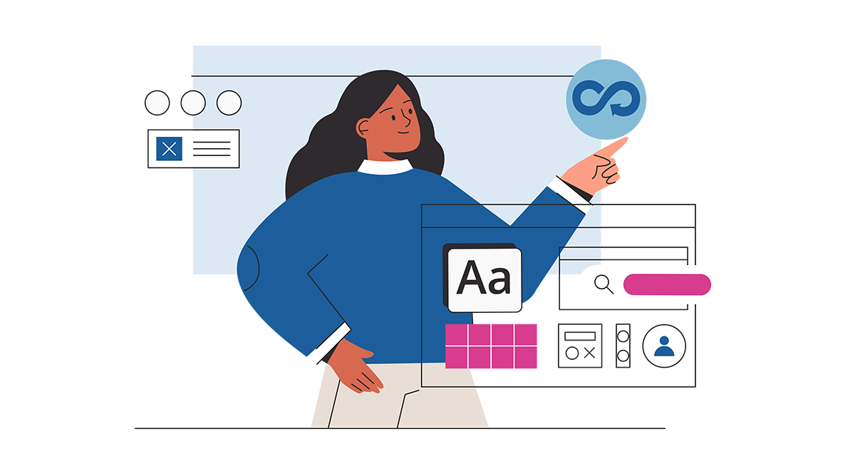 Woman working on web and application development on computers. Woman character working on website or application, ui ux design and programming.