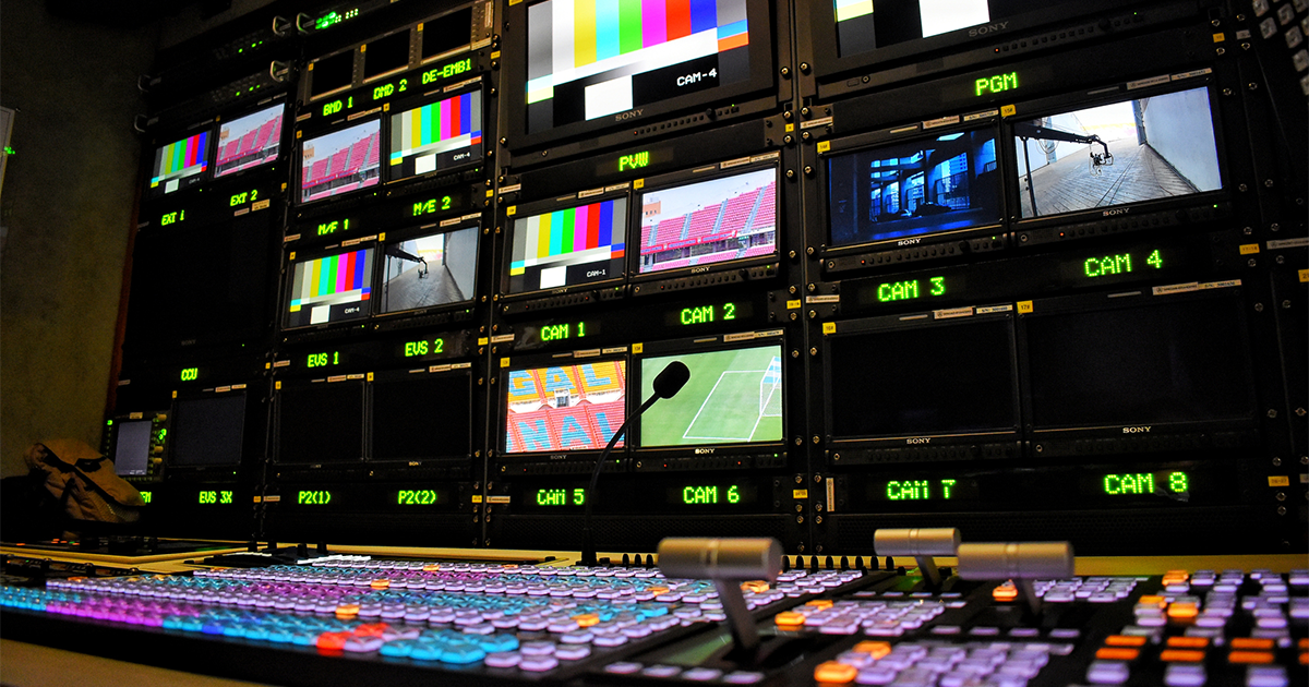 Equipment in outside broadcasting van
