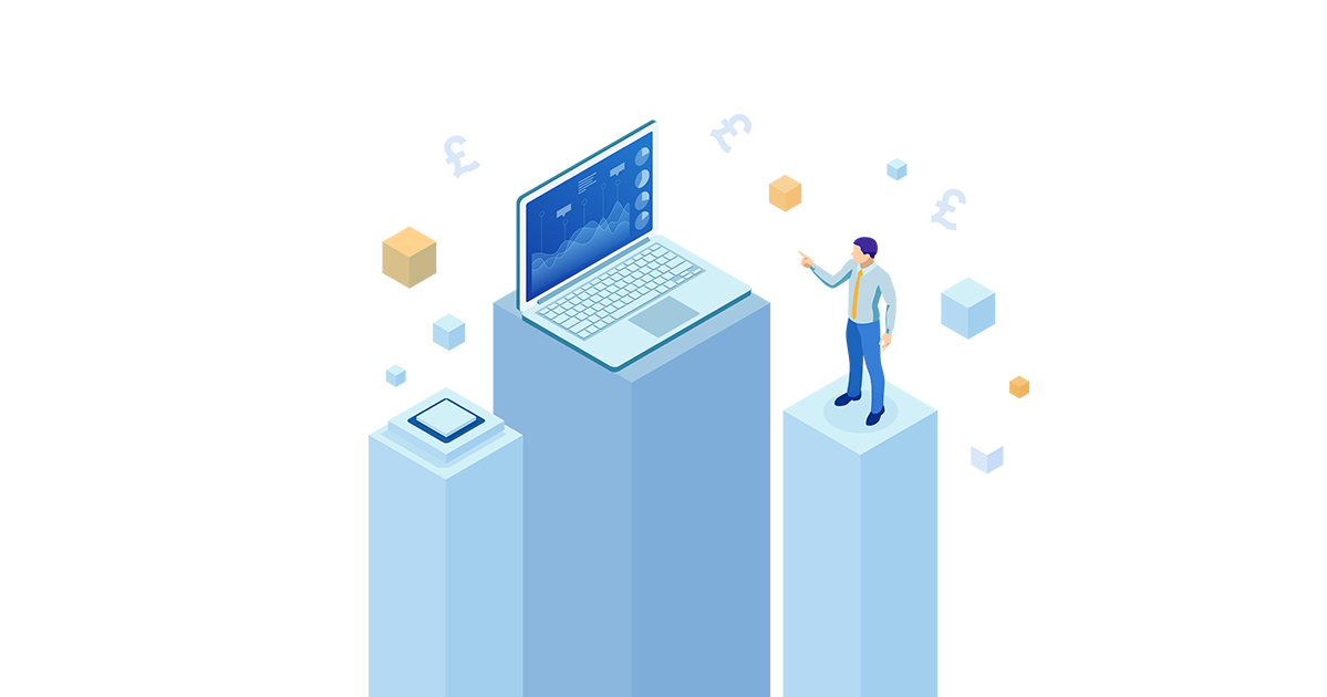 Isometric concept of business analysis, analytics, research, strategy statistic, planning, marketing, study of performance indicators