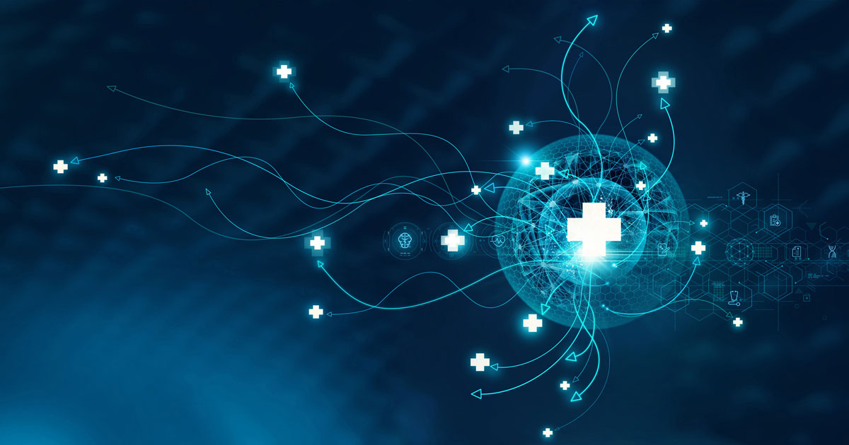 Medical abstract, Healthcare networking and data connected of patient on internet digital technologies, Medical online, consultation, Communication of Health on global network.