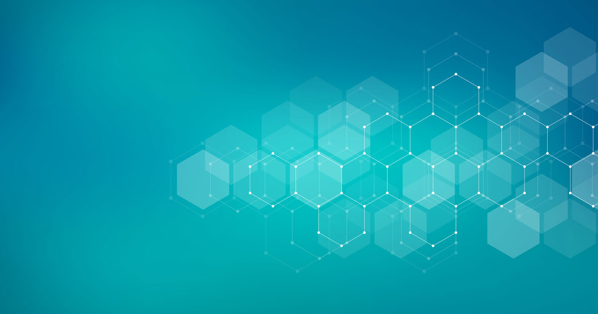 Molecular structure background. Abstract background with molecule DNA. Geometric shape with hexagons