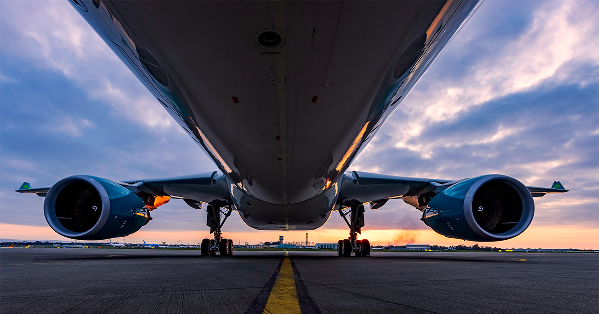 Airbus A340-300 airplane at Dublin Airport