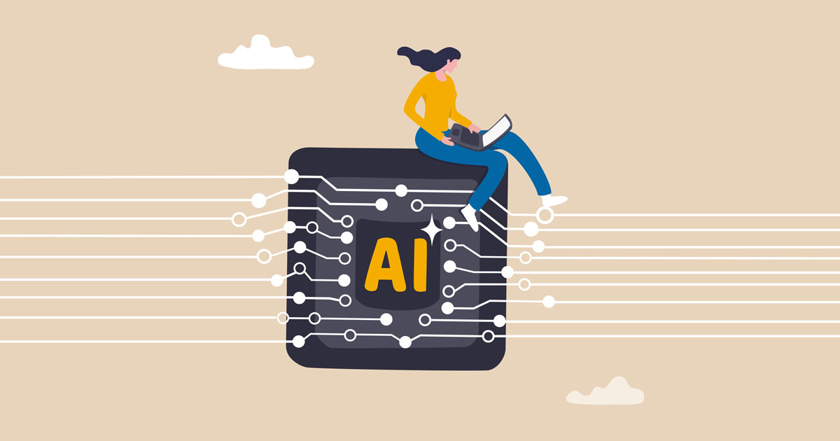 Working with AI artificial intelligence, technology helping or support success work, AI prompt engineer or robot assistance concept