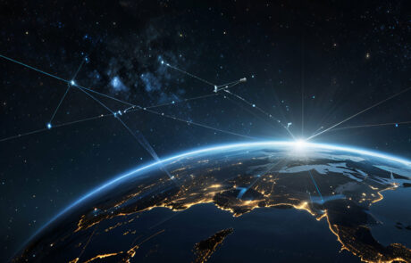 Network connection in earth ,worldwide technology concept,genarative ai