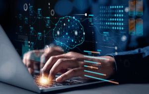neural, technology, processor, network, link, system, intelligence, innovation, ai, process. typing data to learning neural network link system technology for training artificial intelligence