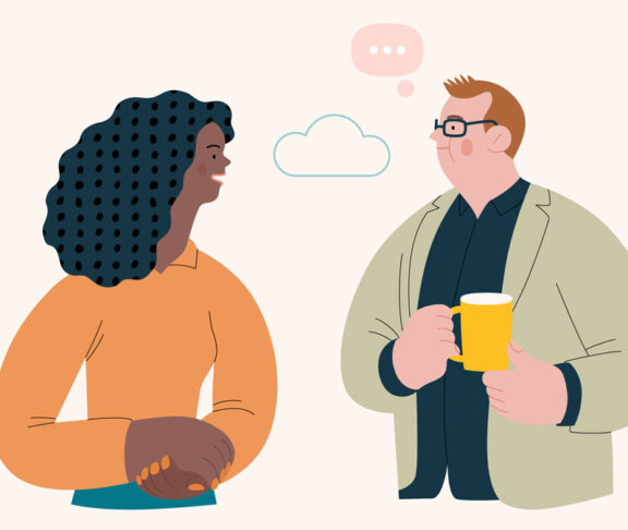 People portrait - Conversation -Modern flat vector concept illustration of talking people, half-length portrait, user avatar. Creative landing web page illustartion, conversation and discussion