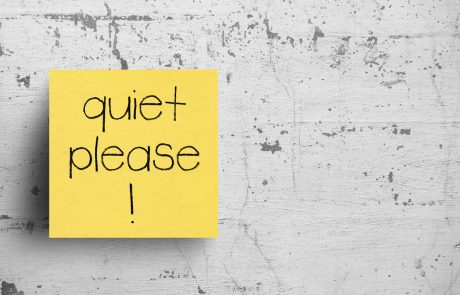 Sticky note on concrete wall, Quiet Please