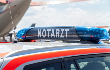 blue light bar on a german emergency car