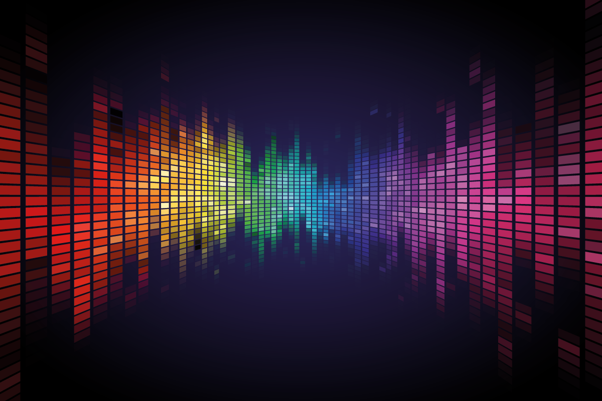 Abstrakter Digital EQ Equalizer. Schallwellen-Designelement. Sprechende Schallwellen-Vektorillustration. Künstliche Intelligenz KI-Assistent Sprachvisualisierung