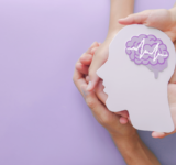 Erwachsene und Kinder, die eine Enzephalographie mit Gehirnausschnitt, Autismus, Schlaganfall, Epilepsie und Alzheimer-Bewusstsein, Krampfanfälle, Schlaganfall, ADHS, Weltsymbole