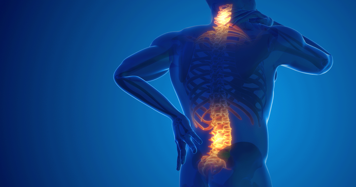 Pain in the back and neck joint 3D illustration