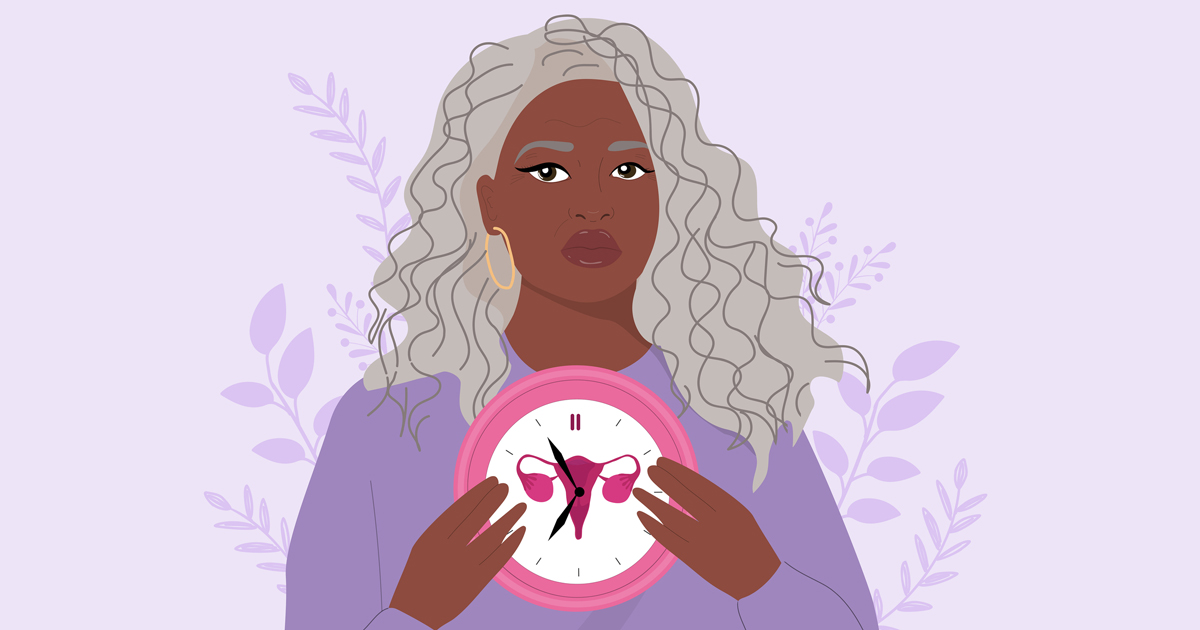 African american woman holding clocks - stock illustration