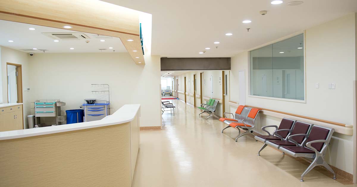 Empty hospital waiting room