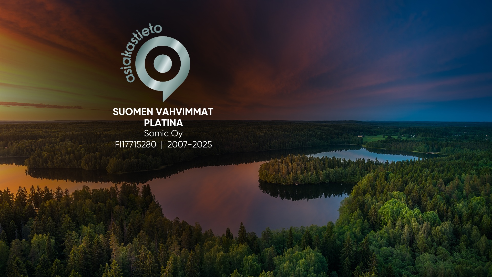Somic Oy:lle myönnetty Suomen vahvimmat Platina -sertifikaatti
