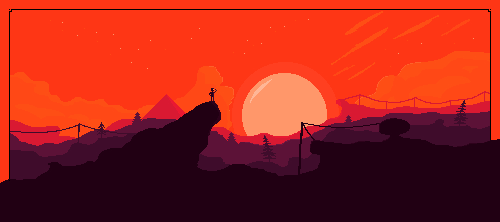 Red Pixel Sunset, 90x40cm desk mat preview