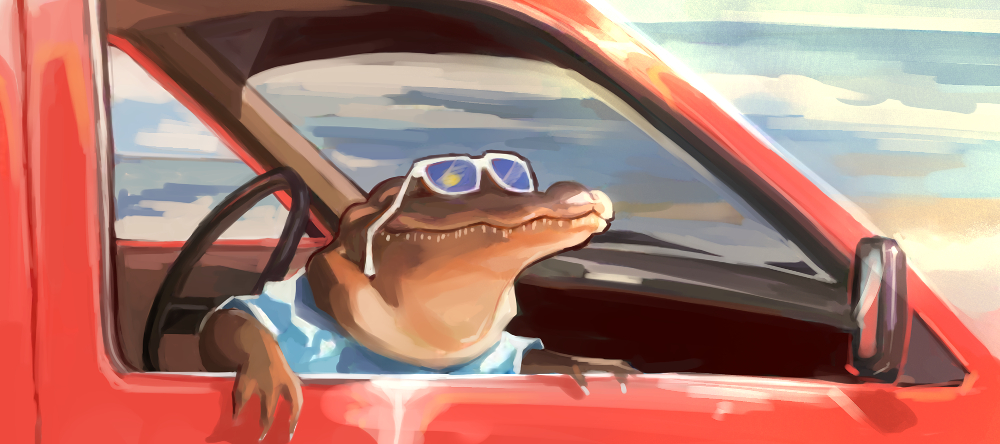 Aligator Summer, 90x40cm desk mat preview