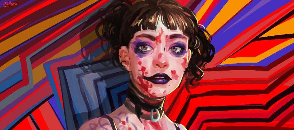 Cyberpunk Girl, 90x40cm desk mat preview