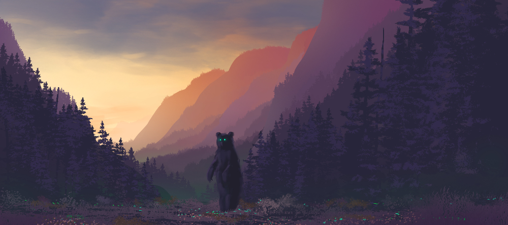 Green Eyed Bear, 90x40cm desk mat preview