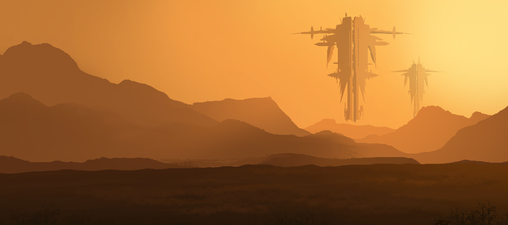 Sunset on the Obilisks, 90x40cm desk mat preview