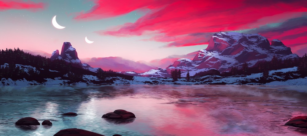 Magenta Sunset, 90x40cm desk mat preview