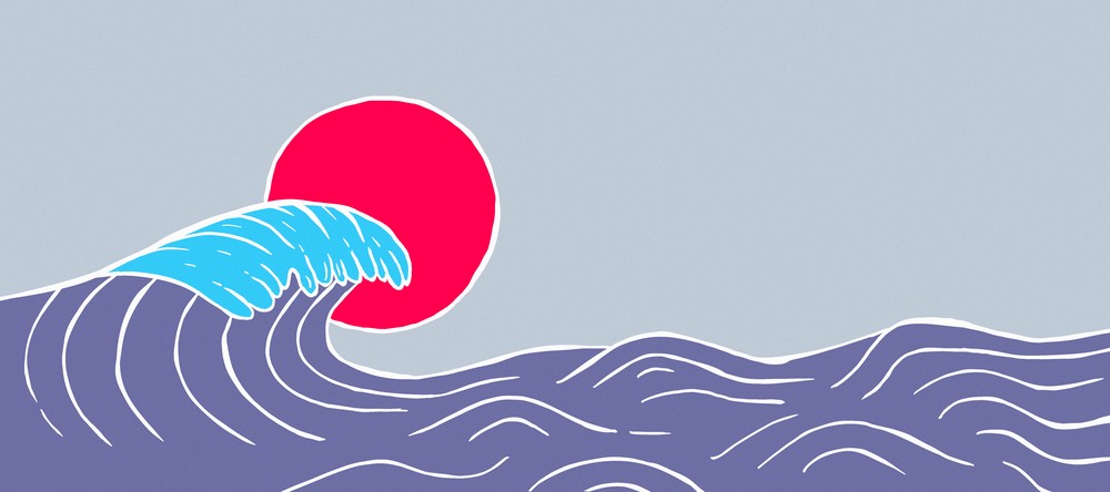 Japanese Waves, 90x40cm desk mat preview