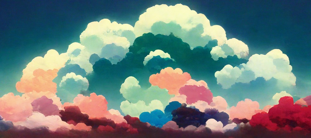 AI Collection - Nostalgic Clouds, 90x40cm desk mat preview