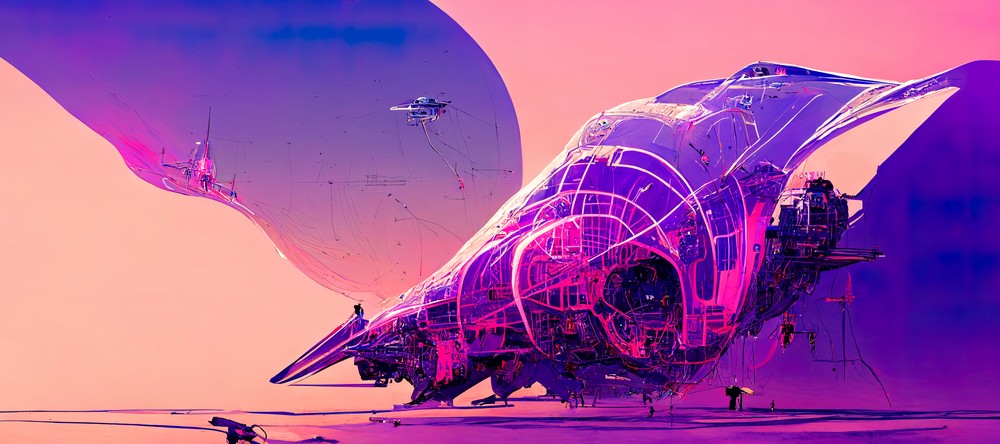 AI Collection - Alien Spaceship, 90x40cm desk mat preview