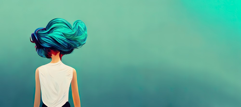 AI Collection - Aqua Hair, 90x40cm desk mat preview