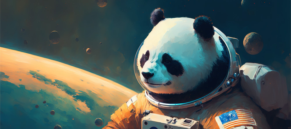 Winter Collection - Space Panda, 90x40cm desk mat preview