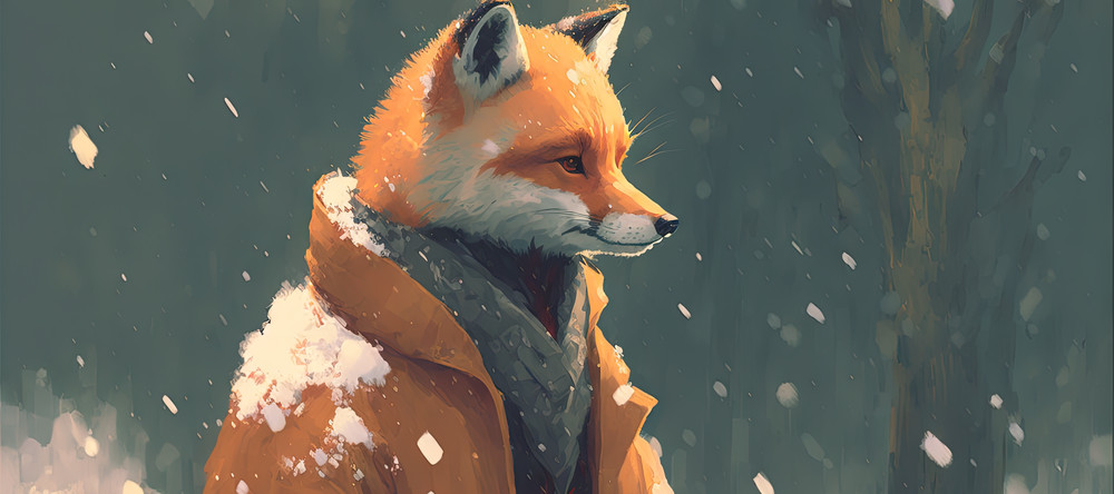 Winter Collection - Mr Fox, 90x40cm desk mat preview