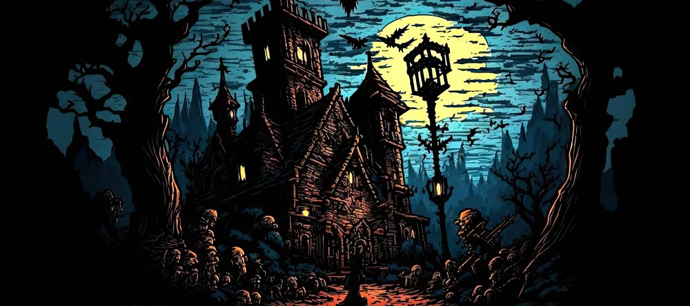Winter Collection - Spoopy Castle, 90x40cm desk mat preview