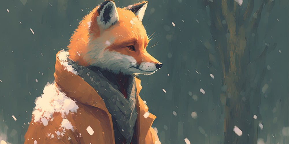 Winter Collection - Mr Fox, 120x60cm desk mat preview