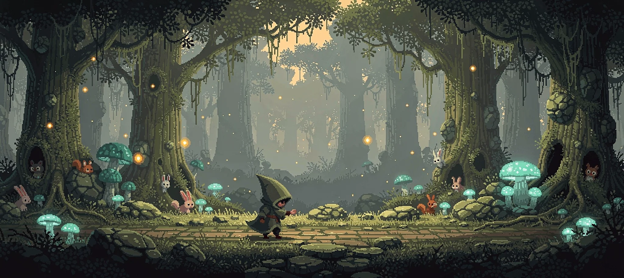 Enchanted Grove - Mossy Twilight Desk Mat, 90x40cm desk mat preview