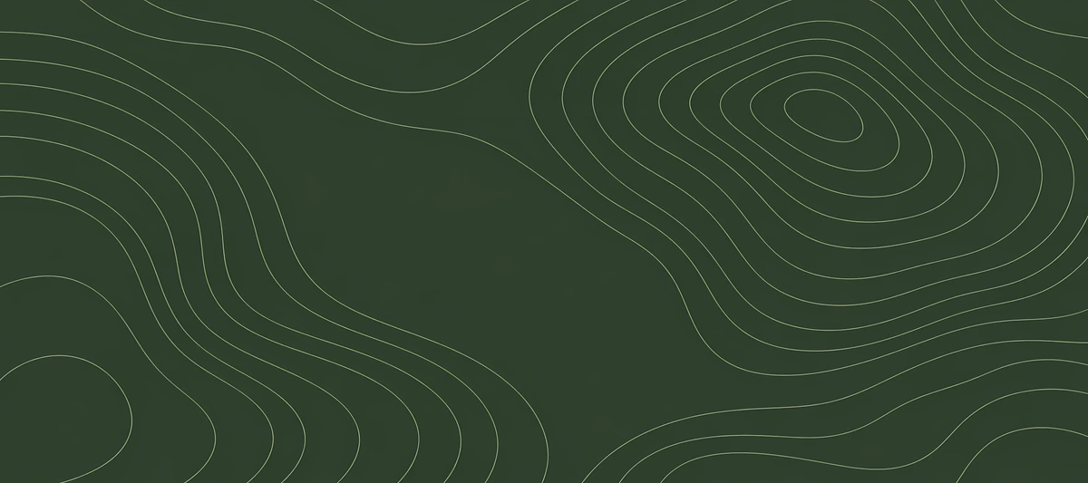 Fine sage contour lines flow over deep moss green, forming broad nested loops at the upper right., 90x40cm desk mat preview